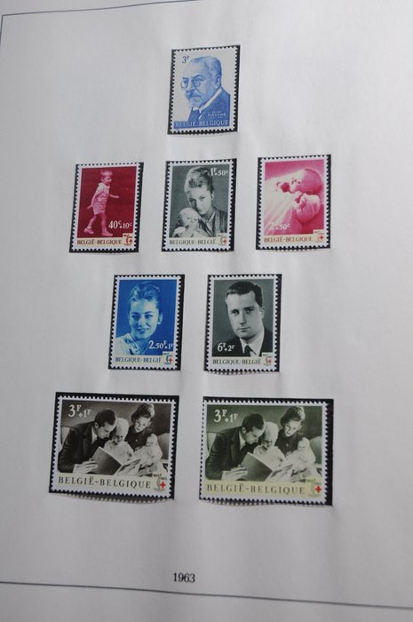 Belgien 1963/1974 - Mest MNH-samling i et deluxe-album inklusive luftpost