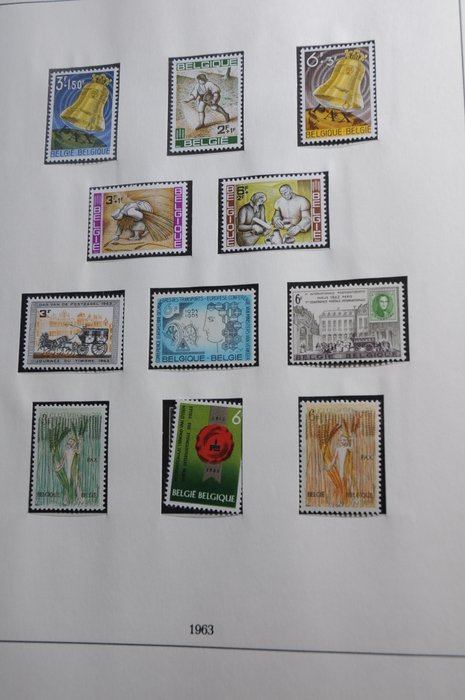 Belgien 1963/1974 - Mest MNH-samling i et deluxe-album inklusive luftpost