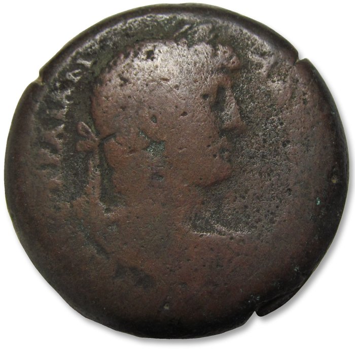 Romarriket. Hadrian (117-138). Drachm Egypt, Alexandria dated RY 19 = 134/135 A.D. - large 33mm coin, scarce (sestertius size)