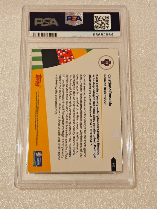 2024 Topps Now UEFA Euro Cristiano Ronaldo #40  Ronaldo Redemption PSA 10 Graded card