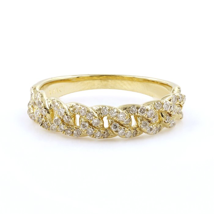 Ring - 14 karat Gulguld -  0.37ct. tw. Diamant (Natur)