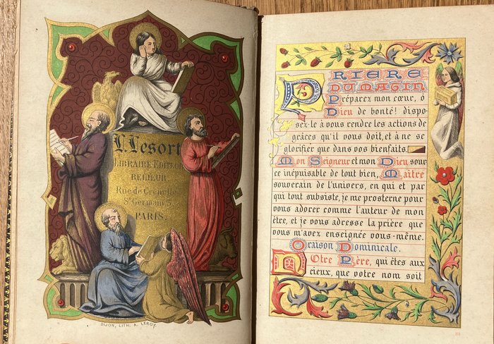 lithographié par A Leroy Dijon - Heures Tiré des manuscrits du XIIe au XVIIe siècle - 1860