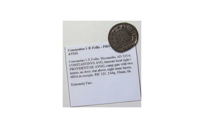 Romarriket. Constantine I (AD 306-337). Follis Nicomedia mint, 1st officina 325-326 A.D. - mintmark MNA - Scarce, Ex CNG 2011