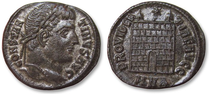 Romarriket. Constantine I (AD 306-337). Follis Nicomedia mint, 1st officina 325-326 A.D. - mintmark MNA - Scarce, Ex CNG 2011