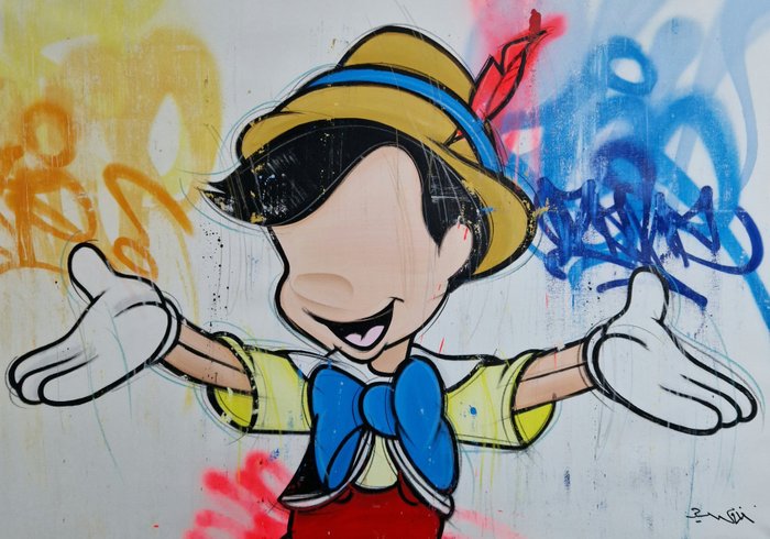 Mr Oreke (1986) - Pinocchio / Acryl on Canvas / 130x90cm / hand painted