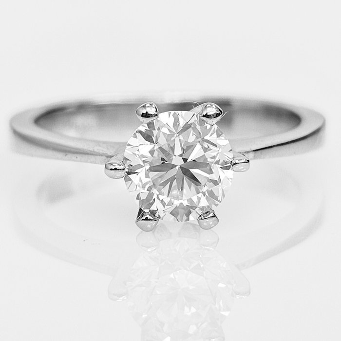 Forlovelsesring - 14 karat Hvidguld -  1.00ct. tw. Diamant (Natur) - E-F/VS2