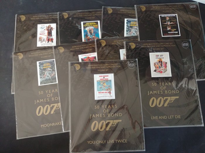 9x card set 50 Years of James Bond 007