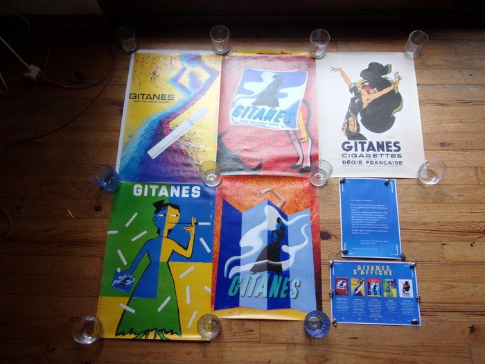 Savignac , Yoldjoglou , Auriac ..... - Lot complet des 5 affiches Gitanes -avec historique et certificat-