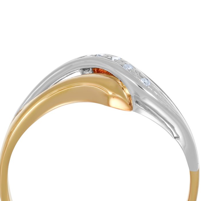 Ring - 18 kraat Gulguld Hvidguld -  005ct tw Diamant (Natur)