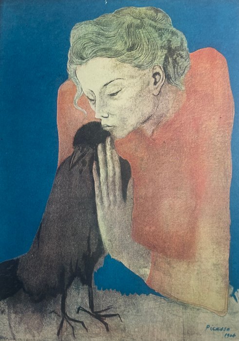 Pablo Picasso (1881-1973) - Fille au corbeau