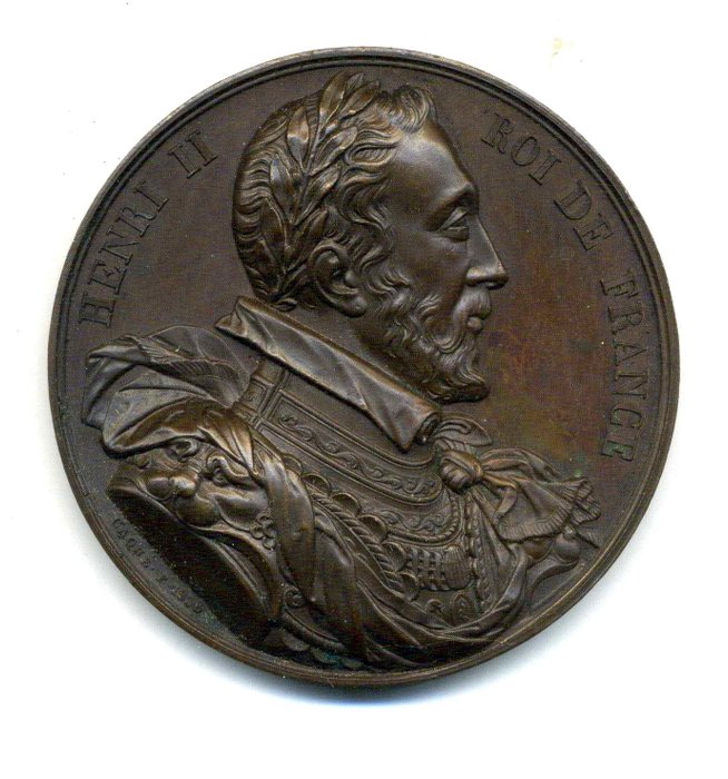 Frankrig. Bronze medal 1840 Henry II Roi de France - opus Caqué  (Ingen mindstepris)