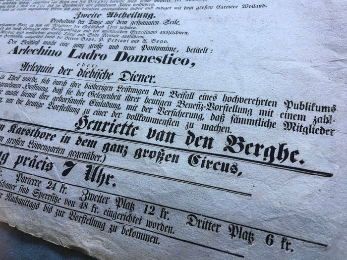 Bono / Slezak / Wolff - Cirque Olympique (München) - Zirkusplakat  [Circus advertising] - 1839