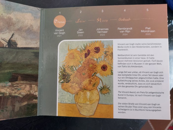 Holland. Year Set (FDC) 2021 "World Money Fair - Vincent Van Gogh"  (Ingen mindstepris)