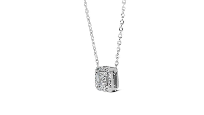 Halskæde med vedhæng - 18 kraat Hvidguld -  0.91ct. tw. Diamant (Natur) - Diamant