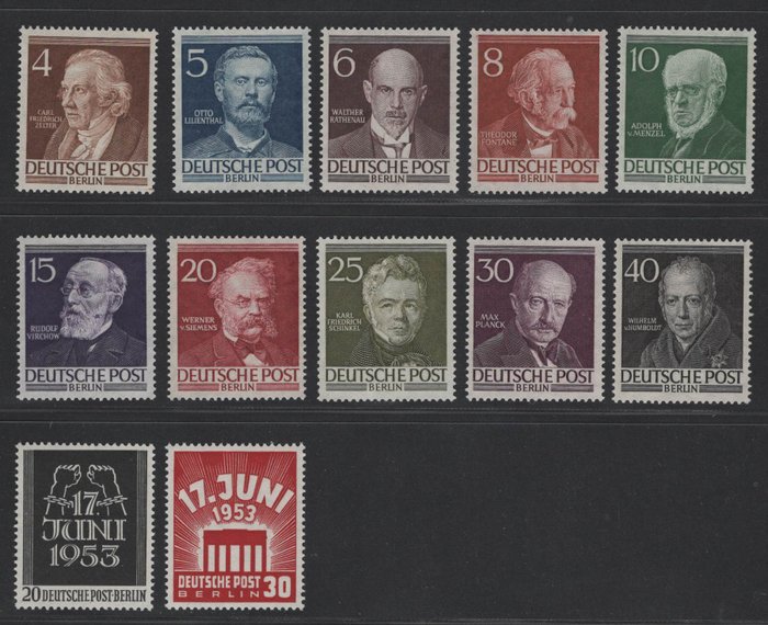 Berlin 1952/1953 - de to år afsluttes op til nr. 111 - Michel 87-111