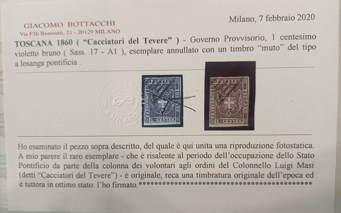 Antikke Italienske Stater - Toscana 1860 - Hunters of the Tiber 27 A 1 - Sassone 2024