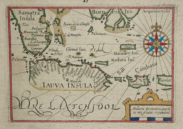 Indonesien - Java; JI Pontanus / Jodocus Hondius - Iauva Insula - 1614