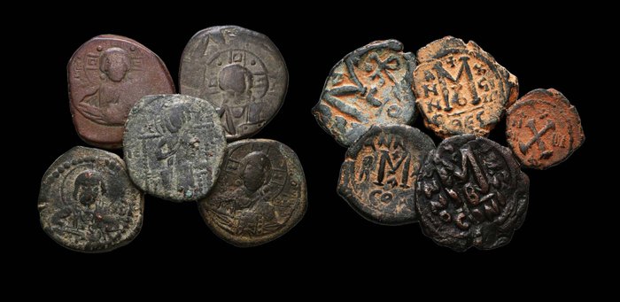 Byzantinske rige. Collection of 10 Selected Beautiful Byzantine Coins!  (Ingen mindstepris)