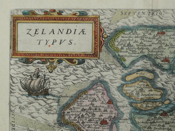 Holland - Sjælland; Lodovico Guicciardini - Zelandiae Typus - 1581-1600