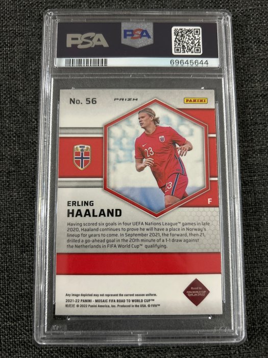 2021/22 Panini Mosaic Road to World Cup Erling Haaland #56 Silver PSA 9 Graded card