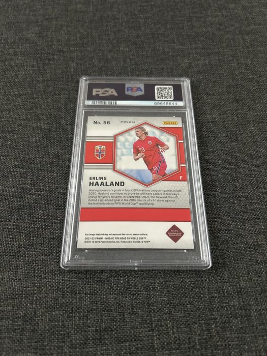 2021/22 Panini Mosaic Road to World Cup Erling Haaland #56 Silver PSA 9 Graded card