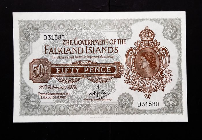 Falklandsøerne. - 50 Pence 1974 - Pick 10b  (Ingen mindstepris)