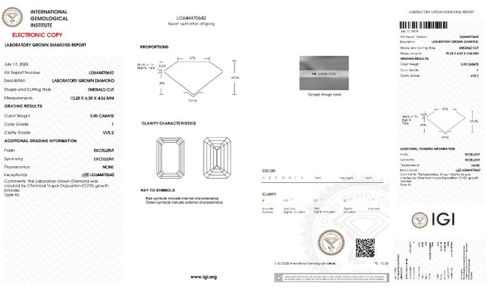 Ingen mindstepris - Ring - 18 kraat Hvidguld -  309ct tw Diamant (Laboratoriedyrket) - IGI F VVS2