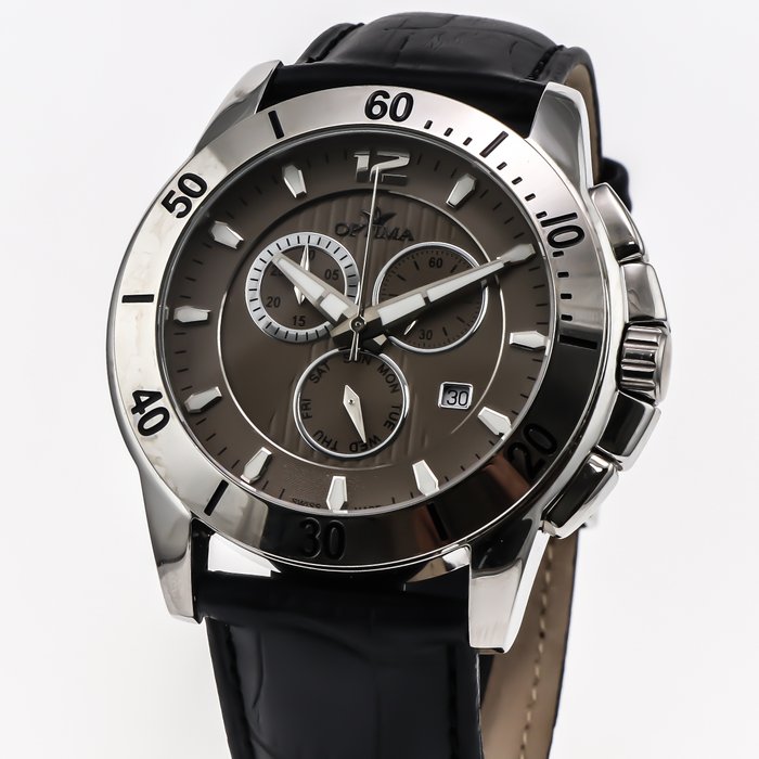 Optima - Swiss Chronograph - OSC339-SL-2 - Black Strap - Ingen mindstepris - Mænd - 2011-nu