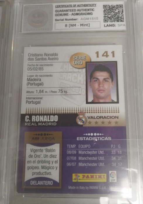 2004  2009 Panini WCCF  Liga - Cristiano Ronaldo - 4 Card - Glimrende (EX)