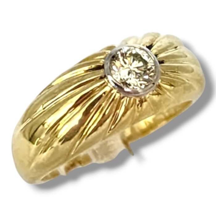 Ring - 18 kraat Gulguld, Claus Vollrath, Dejlig 18K guldring med 0,40Ct diamant -  0.40ct. tw. Diamant (Natur)