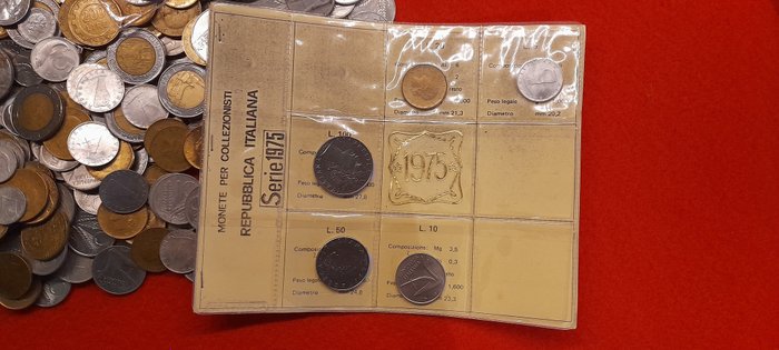 Italien. Lot consisting of 7 kg of mixed Italian Republic coins, with various types of conservation and  (Ingen mindstepris)