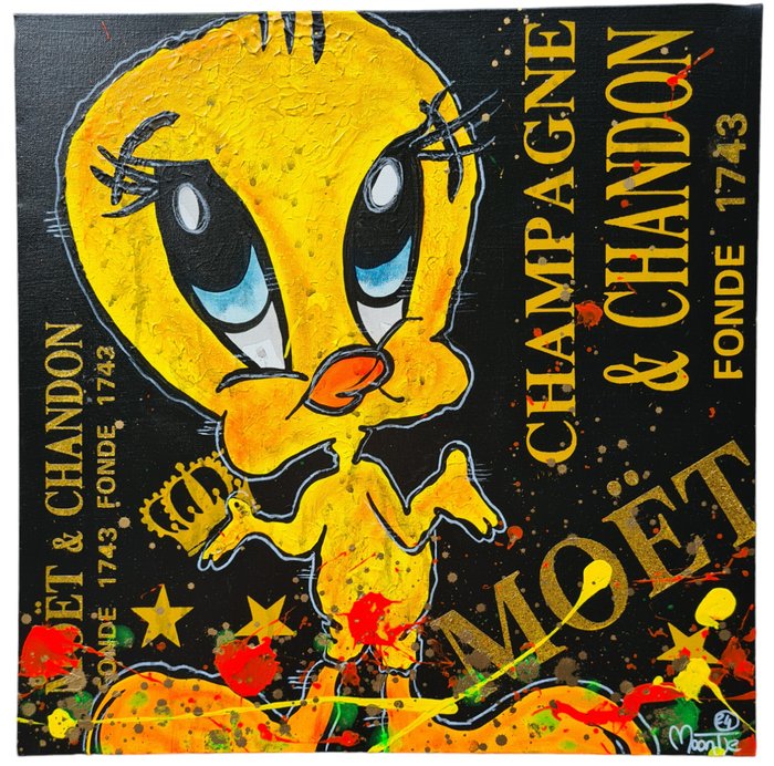 Moontje - Tweety Moët  Chandon gold glitter edition