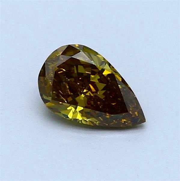 1 pcs Diamant  (Naturfarvet)  - 0.54 ct - Pære - Fancy vivid Gullig Grøn - SI1 - International Gemological Institute (IGI)