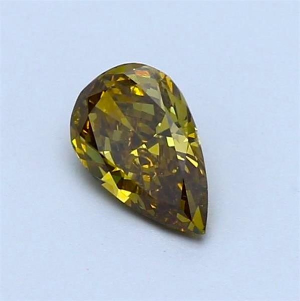 1 pcs Diamant  (Naturfarvet)  - 0.54 ct - Pære - Fancy vivid Gullig Grøn - SI1 - International Gemological Institute (IGI)