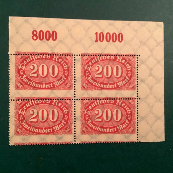 Tyske Kejserrige 1921 - 200 Mark Quer offset forkert tandet med einwandfrei befund Fleiner BPP - Michel 248 a