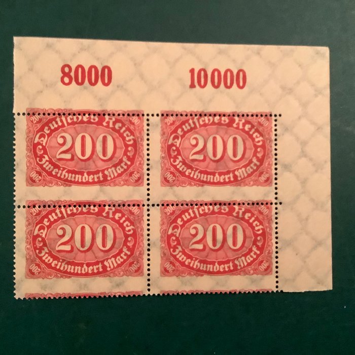 Tyske Kejserrige 1921 - 200 Mark Quer offset forkert tandet med einwandfrei befund Fleiner BPP - Michel 248 a