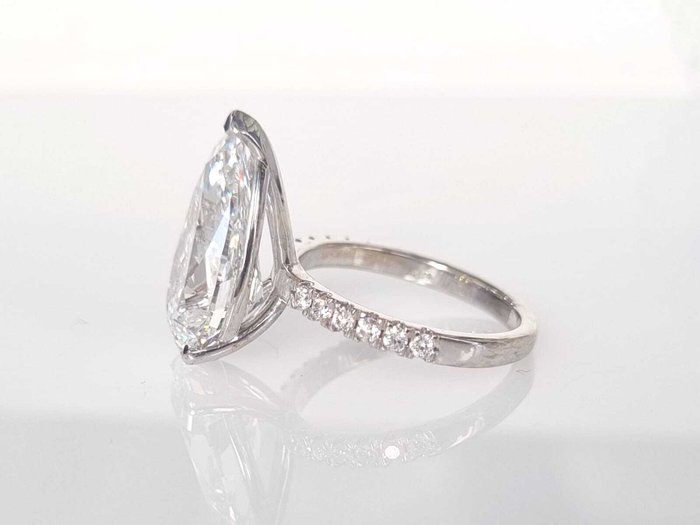 Forlovelsesring - 18 kraat Hvidguld -  7.25ct. tw. Diamant (Laboratoriedyrket) - Diamant