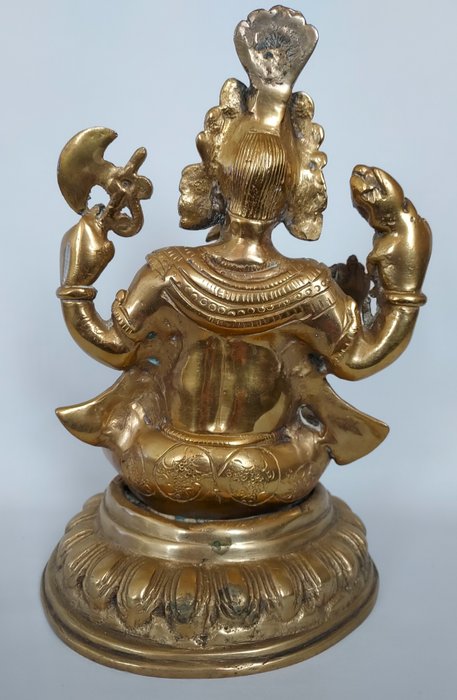 Statue, Lord Ganesha Elephant Buddha Statue - 25 cm - Bronze - 1990