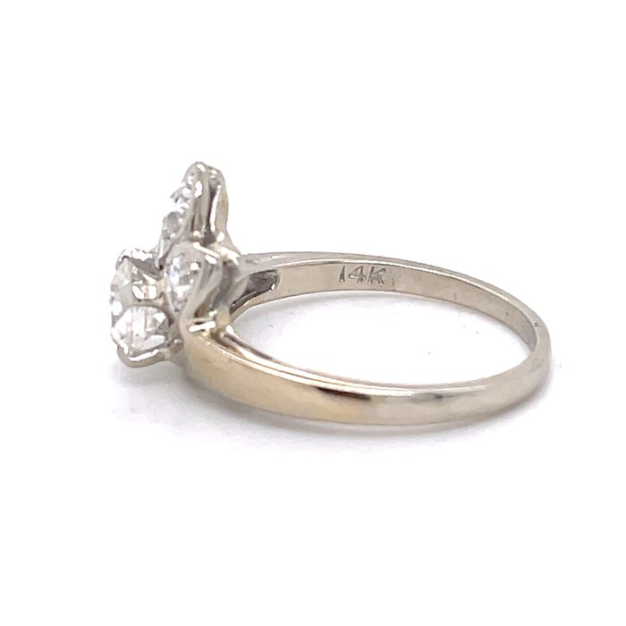 Ring - 14 karat Hvidguld Diamant (Natur)  - Diamant