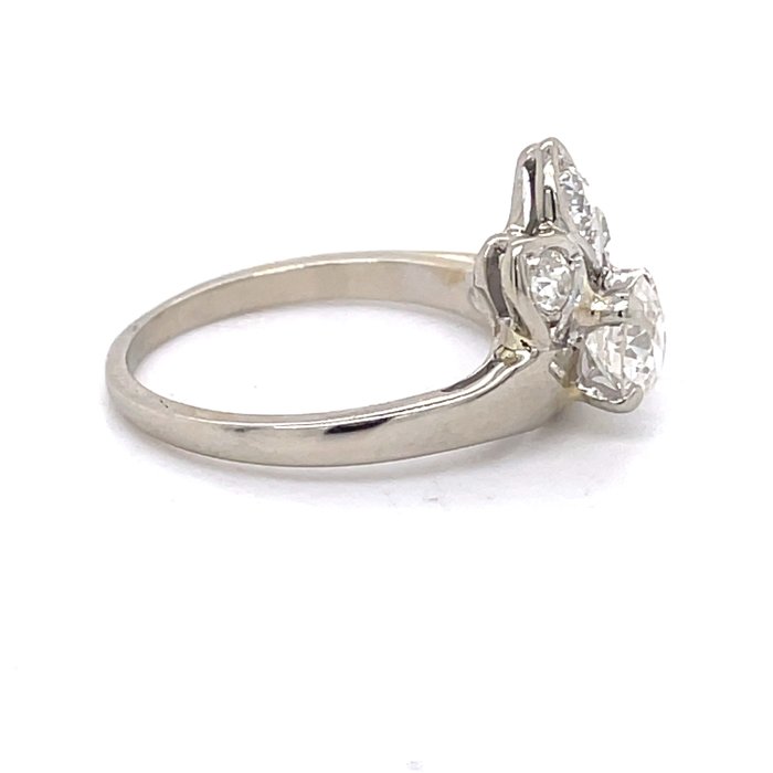 Ring - 14 karat Hvidguld Diamant (Natur)  - Diamant