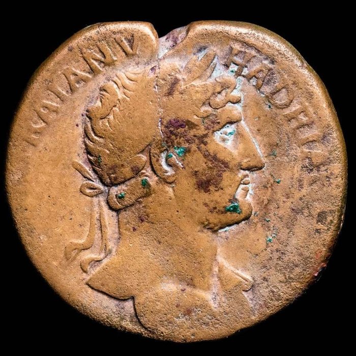 Romarriket. Lot comprising eight (8) late roman bronze coins minted between III-IV centuries A.D. Ases, III-IV c. A.D. - Hadrian, Claudius I, Augustus, Commodus, Gordian III?  (Ingen mindstepris)