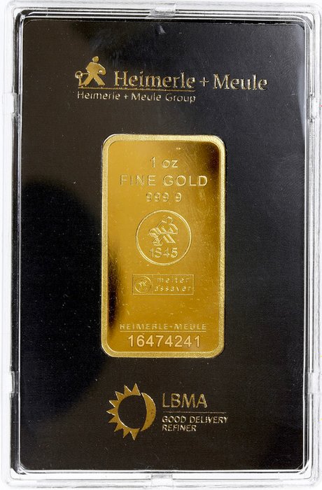 1 Troy Ounce - Guld 999 - Præget bar