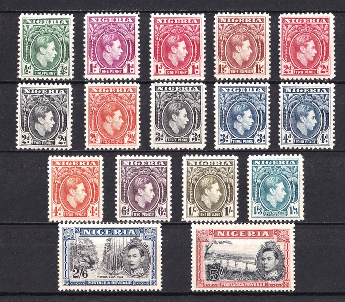 Nigeria 1892/1965 - Tre fine myntesæt plus diverse mynte og brugt - Stanley Gibbons 1-6, 49-59, 69-80, cv £375 (2021)