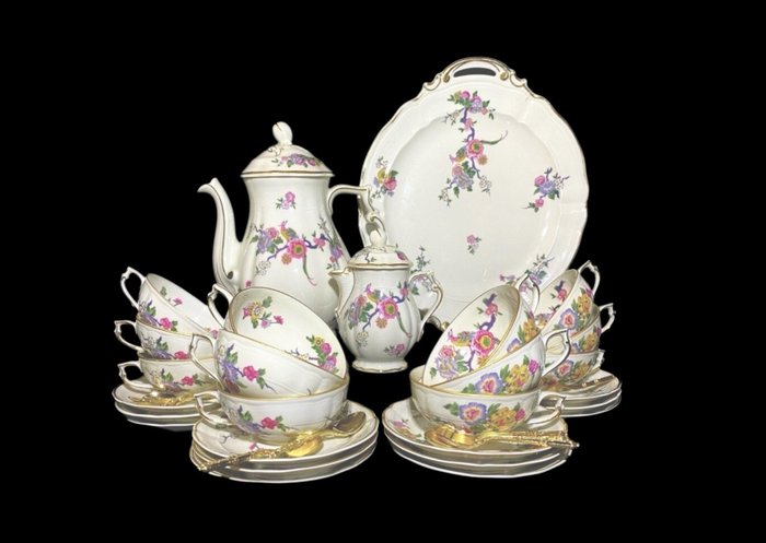 Bernardaud  Co. Limoges - Kaffe og te service - Bengali - Oiseaux de Paradis - Porcelæn