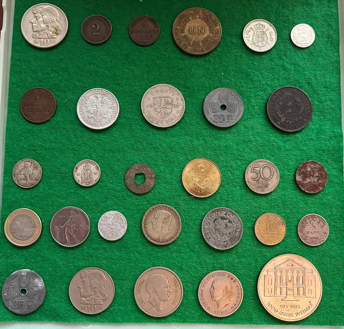 Verden. Assortment of 30 coins, featuring better pieces and silver. Contains coins from Poland, Germany 1856-2001  (Ingen mindstepris)