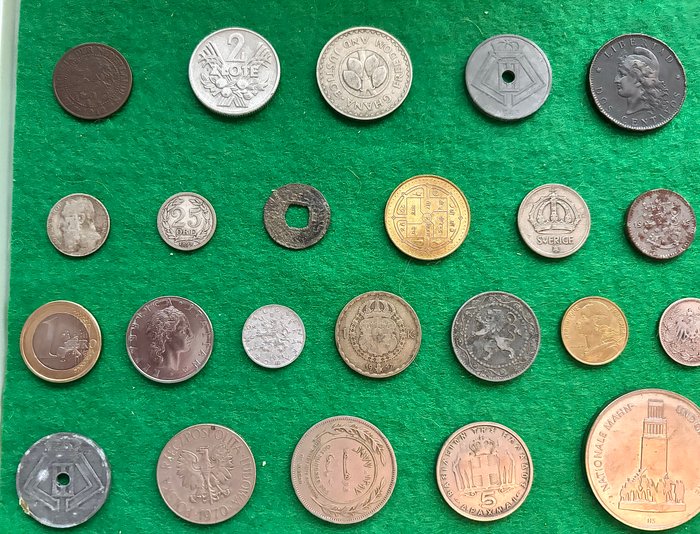 Verden. Assortment of 30 coins, featuring better pieces and silver. Contains coins from Poland, Germany 1856-2001  (Ingen mindstepris)