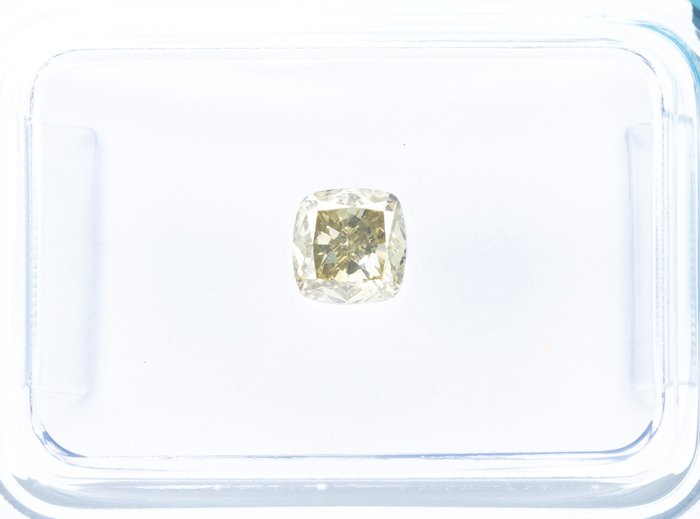 Ingen mindstepris - 1 pcs Diamant  (Naturfarvet)  - 052 ct - Pude - Fancy Grålig Gul - VS2 - International Gemological Institute (IGI)