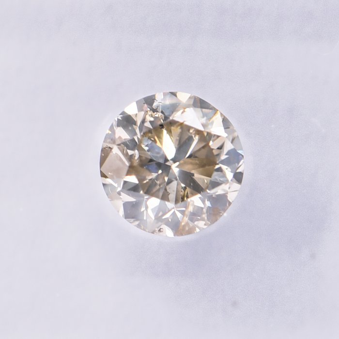 Ingen mindstepris - 1 pcs Diamant  (Naturfarvet)  - 0.52 ct - Rund - Fancy Brunlig Gul - I1 - International Gemological Institute (IGI)