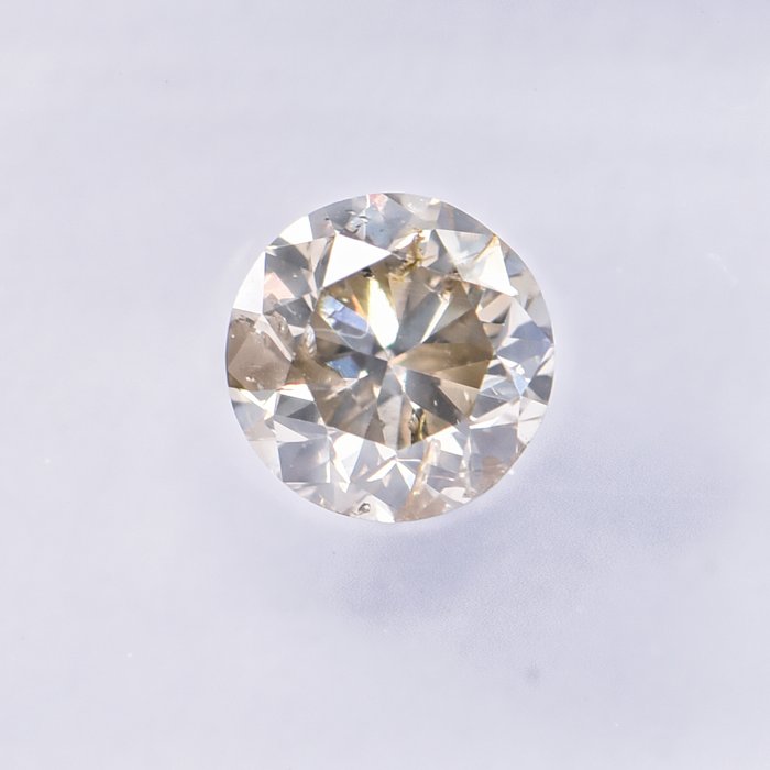 Ingen mindstepris - 1 pcs Diamant  (Naturfarvet)  - 0.52 ct - Rund - Fancy Brunlig Gul - I1 - International Gemological Institute (IGI)