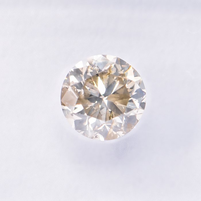 Ingen mindstepris - 1 pcs Diamant  (Naturfarvet)  - 0.52 ct - Rund - Fancy Brunlig Gul - I1 - International Gemological Institute (IGI)